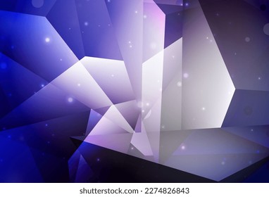 Planta de vector azul, rosa oscuro con cristales, triángulos. Hermosa ilustración con triángulos de estilo natural. Diseño moderno para su tarjeta de visita.