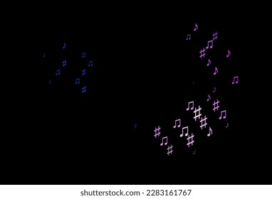 Dark Pink, Blue vector template with musical symbols. Modern abstract illustration with melody keys. Pattern for festival leaflets.