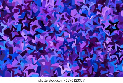 Dark Pink, Blue vector template with sky stars. Blurred decorative design in simple style with stars. Smart design for your business advert.