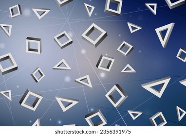 Planta vectorial azul rosa oscuro con rhombus. Hermosa ilustración con rectángulos y cuadrados. Patrón de anuncios comerciales, folletos, folletos