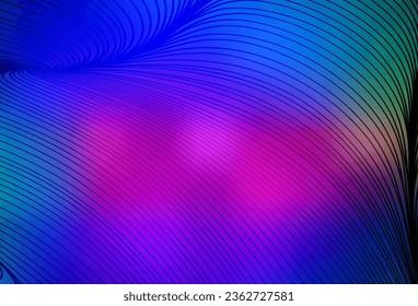 Plantilla de vector azul rosa oscuro con líneas dobladas. Ilustración de gradiente colorido en un estilo sencillo con líneas. Patrón elegante para un libro de marca.