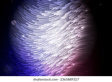 Plantilla de vector azul rosa oscuro con líneas dobladas. Ilustración abstracta circunfleja con gradiente. Fondo para pantallas de teléfonos móviles.