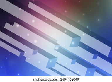 Dark Pink, Blue vector template with rhombus. Illustration with set of colorful rectangles. Best design for your ad, poster, banner.