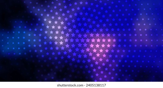 Dark Pink, Blue vector template with neon stars. Modern geometric abstract illustration with stars. Pattern for websites, landing pages.