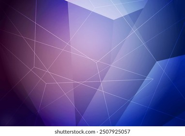 Rosa oscuro, Plantilla de Vector azul con cristales, triángulos. Ilustración abstracta moderna con triángulos coloridos. Patrón para folletos, folletos