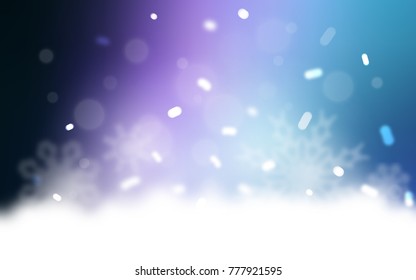 Dark Pink, Blue vector template with ice snowflakes. Shining colored illustration with snow in christmas style. New year design for your ad, poster, banner.