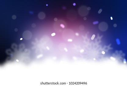 Dark Pink, Blue vector texture with colored snowflakes. Modern geometrical abstract illustration with crystals of ice. The pattern can be used for year new  websites.