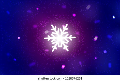 Dark Pink, Blue vector texture with colored snowflakes. Glitter abstract illustration with crystals of ice. The pattern can be used for new year ad, booklets.