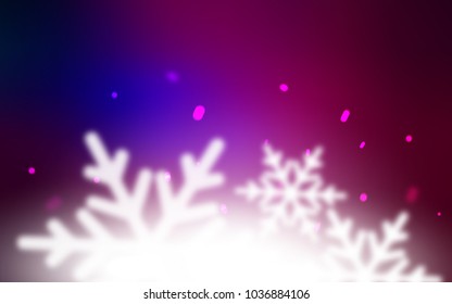 Dark Pink, Blue vector texture with colored snowflakes. Glitter abstract illustration with crystals of ice. The pattern can be used for year new  websites.