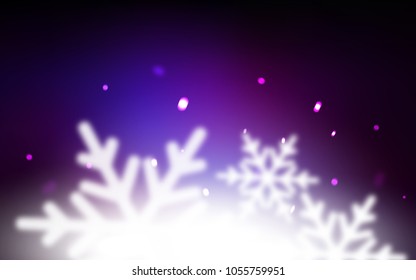 Dark Pink, Blue vector texture with colored snowflakes. Blurred decorative design in xmas style with snow. The pattern can be used for new year leaflets.
