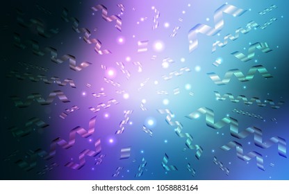 Dark Pink, Blue vector texture with birthday confetti. Confetti on blurred abstract background with colorful gradient. The template can be used as a background for postcards.