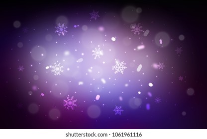 Dark Pink, Blue vector texture with colored snowflakes. Glitter abstract illustration with crystals of ice. The template can be used as a new year background.