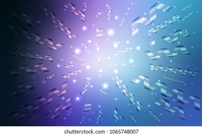 Dark Pink, Blue vector texture with birthday confetti. Modern geometrical abstract illustration with carnival ribbons. Beautiful design for your business advert of anniversary.