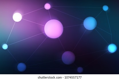 Dark Pink, Blue vector texture with disks, lines. Illustration with set of colorful abstract circles and lines. Beautiful design for your business advert.