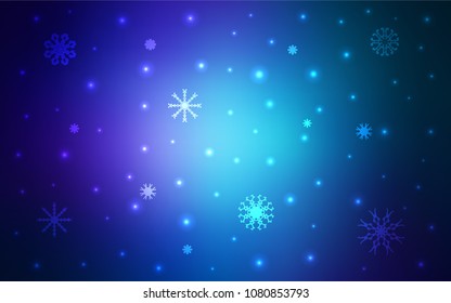 Dark Pink, Blue vector texture with colored snowflakes. Modern geometrical abstract illustration with crystals of ice. New year design for your ad, poster, banner.