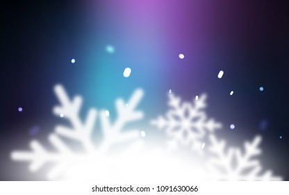 Dark Pink, Blue vector texture with colored snowflakes. Glitter abstract illustration with crystals of ice. The pattern can be used for year new  websites.