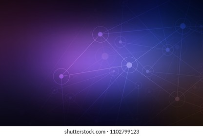 Dark Pink, Blue vector texture with disks, lines. Illustration with set of colorful abstract circles and lines. Beautiful design for your business advert.