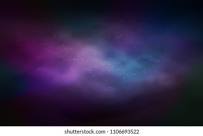 Dark Pink, Blue vector texture with milky way stars. Shining illustration with sky stars on abstract template. Template for cosmic backgrounds.