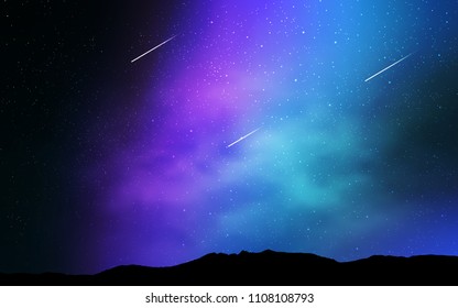 Dark Pink, Blue vector texture with milky way stars. Glitter abstract illustration with colorful cosmic stars. Pattern for astronomy websites.