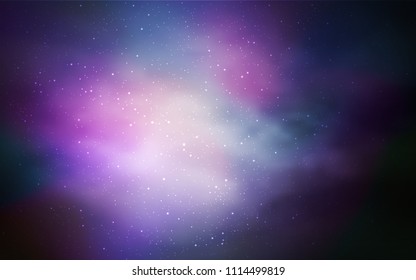 Dark Pink, Blue vector texture with milky way stars. Glitter abstract illustration with colorful cosmic stars. Best design for your ad, poster, banner.
