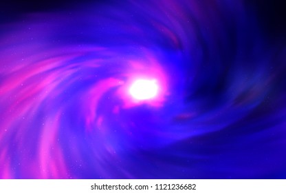 Dark Pink, Blue vector texture with milky way stars. Blurred decorative design in simple style with galaxy stars. Pattern for astrology websites.