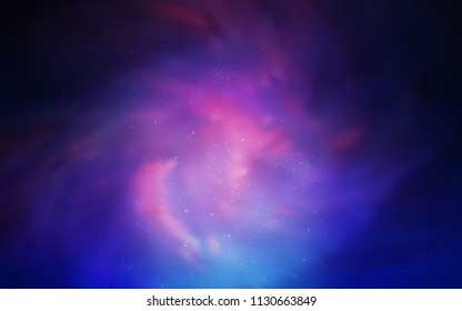 Dark Pink, Blue vector texture with milky way stars. Blurred decorative design in simple style with galaxy stars. Smart design for your business advert.
