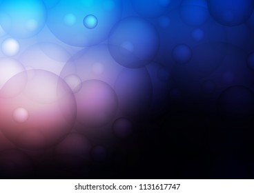 Dark Pink, Blue vector texture with disks. Blurred decorative design in abstract style with bubbles. Pattern can be used as texture of water, rain drops.