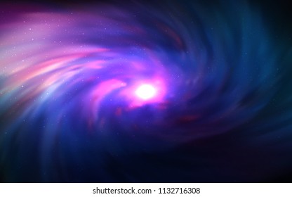Dark Pink, Blue vector texture with milky way stars. Space stars on blurred abstract background with gradient. Smart design for your business advert.