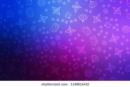 Dark Pink, Blue vector texture with delicious snacks. Illustration with set of fresh food in doodle style. Pattern for ad, booklets, leaflets of restaurants.