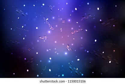 Dark Pink, Blue vector texture with birthday confetti. Beautiful colored illustration with ribbon in celebration style. New design for ad, poster, banner of your Party.