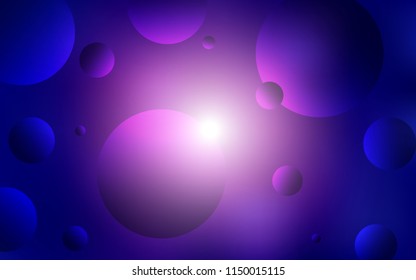 Dark Pink, Blue vector texture with disks. Abstract illustration with colored bubbles in nature style. Beautiful design for your business advert.