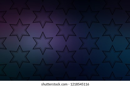 Dark Pink, Blue vector texture with beautiful stars. Glitter abstract illustration with colored stars. Template for sell phone backgrounds.
