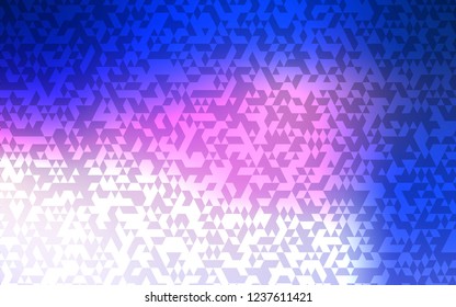 Dark Pink, Blue vector texture in triangular style. Triangles on abstract background with colorful gradient. Pattern for busines ad, booklets, leaflets