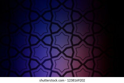 Dark Pink, Blue vector texture with beautiful stars. Stars on blurred abstract background with gradient. Template for sell phone backgrounds.