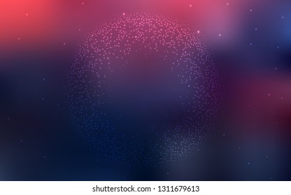 Dark Pink, Blue vector texture with milky way stars. Glitter abstract illustration with colorful cosmic stars. Smart design for your business advert.