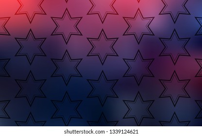 Dark Pink, Blue vector texture with beautiful stars. Blurred decorative design in simple style with stars. Template for sell phone backgrounds.