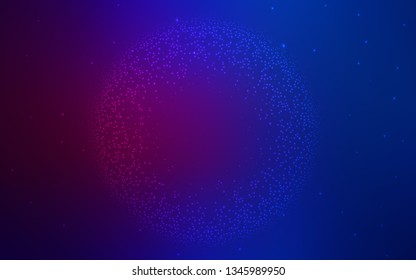 Dark Pink, Blue vector texture with milky way stars. Space stars on blurred abstract background with gradient. Best design for your ad, poster, banner.