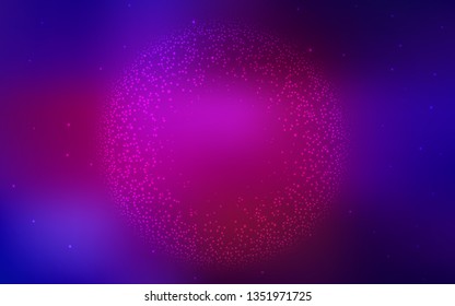 Dark Pink, Blue vector texture with milky way stars. Shining illustration with sky stars on abstract template. Pattern for futuristic ad, booklets.