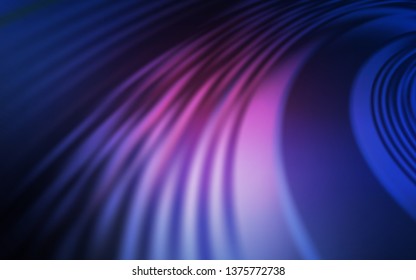 Dark Pink, Blue vector texture with curved lines. An elegant bright illustration with gradient. Colorful wave pattern for your design.