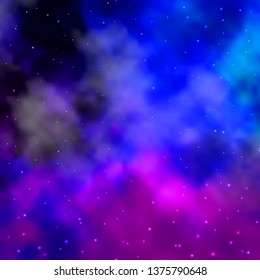 Dark Pink, Blue vector texture with beautiful stars. Blur decorative design in simple style with stars. Pattern for websites, landing pages.