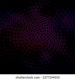 Dark Pink, Blue vector texture with circles. Abstract colorful disks on simple gradient background. Design for posters, banners.