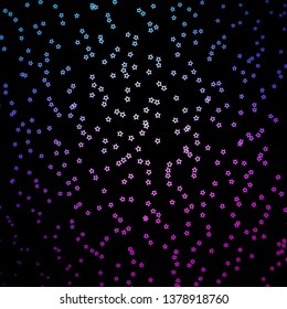 Dark Pink, Blue vector texture with beautiful stars. Colorful illustration in abstract style with gradient stars. Pattern for new year ad, booklets.
