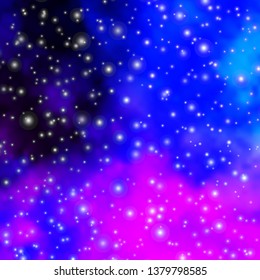 Dark Pink, Blue vector texture with beautiful stars. Decorative illustration with stars on abstract template. Design for your business promotion.
