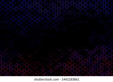 Dark Pink, Blue vector texture with disks. Modern abstract illustration with colorful water drops. Completely new template for your brand book.