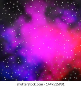 Dark Pink, Blue vector texture with beautiful stars. Decorative illustration with stars on abstract template. Best design for your ad, poster, banner.