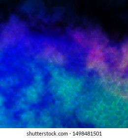 Dark Pink, Blue vector texture with triangular style. Triangles on abstract background with colorful gradient. Design for your promotions.