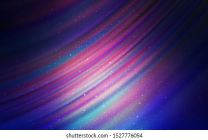 Dark Pink, Blue vector texture with milky way stars. Glitter abstract illustration with colorful cosmic stars. Smart design for your business advert.