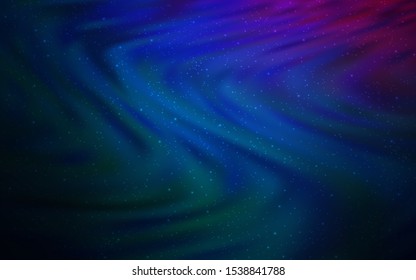 Dark Pink, Blue vector texture with milky way stars. Space stars on blurred abstract background with gradient. Pattern for futuristic ad, booklets.