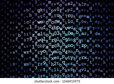 Dark Pink, Blue vector texture with ABC characters. Modern geometrical illustration with ABC english symbols. Smart design for promotion of university.