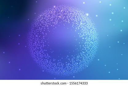 Dark Pink, Blue vector texture with milky way stars. Shining colored illustration with bright astronomical stars. Best design for your ad, poster, banner.